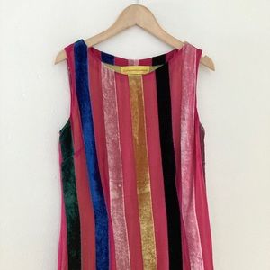 Catherine Malandrino Velvet Stripe Silk Dress